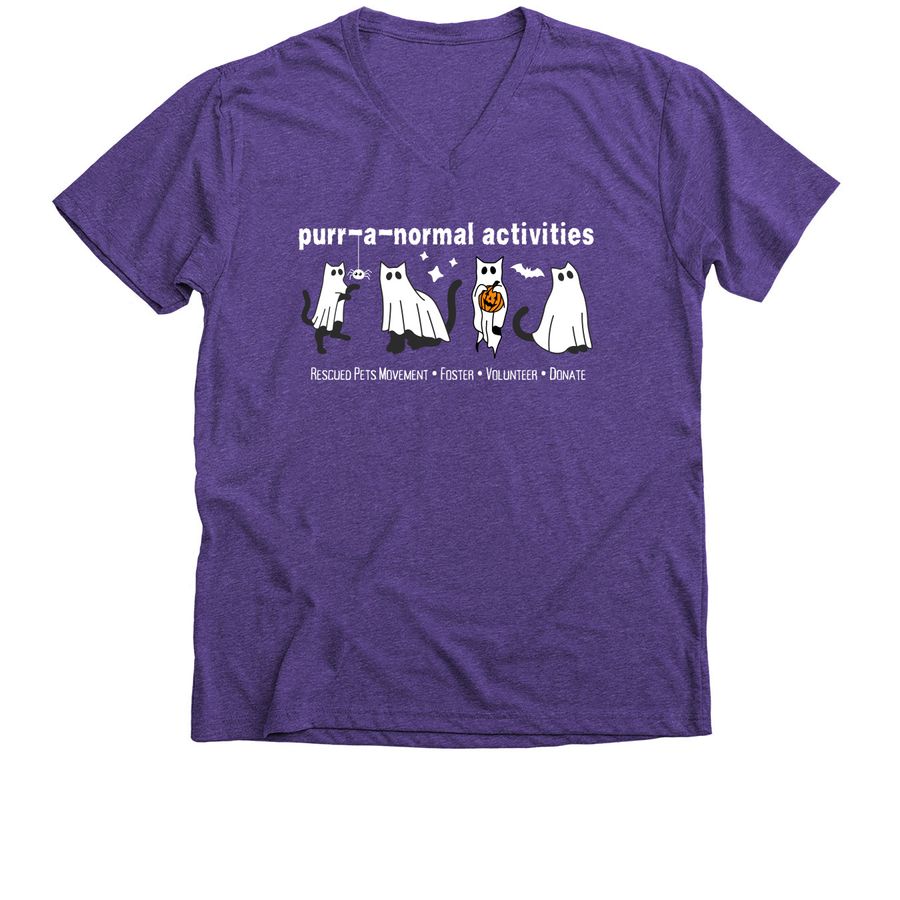 V-neck: purr-a-normal activities, a Purple Rush Premium V-Neck Tee