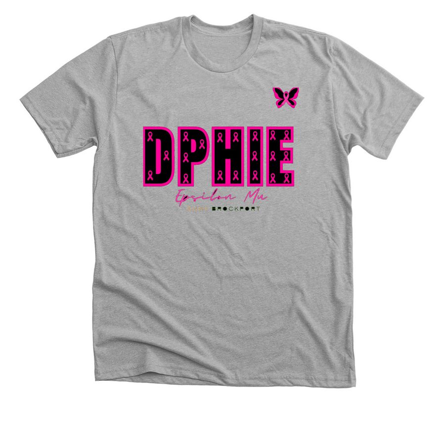 Breast Cancer Awareness Delta Phi Epsilon, a Athletic Heather Premium Unisex Tee