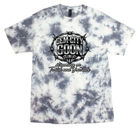 GemCityGoon Tops!, a Grey Crystal Tie Dye Tee
