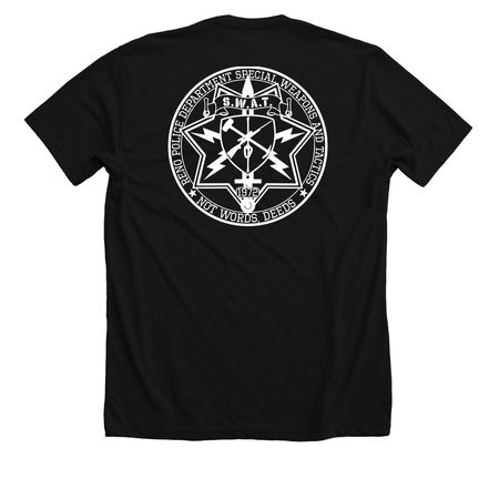White Team Logo, a Solid Black Blend Premium Unisex Tee (back-view)