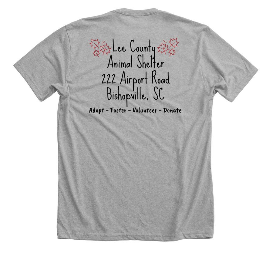 Adopt a shelter pet this fall!, a Athletic Heather Premium Unisex Tee (back-view)