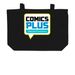 Carry All The Comics!, a Black Large Organic Cotton Tote Bag