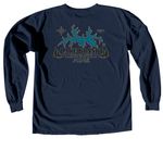 Locals only, a True Navy Comfort Colors Long Sleeve Tee (back-view)