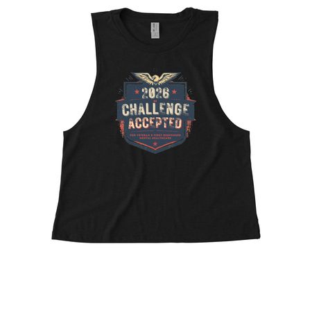 Challenge Accepted 2026, a Deep Black Allmade Eco Triblend Women?s Muscle Tank