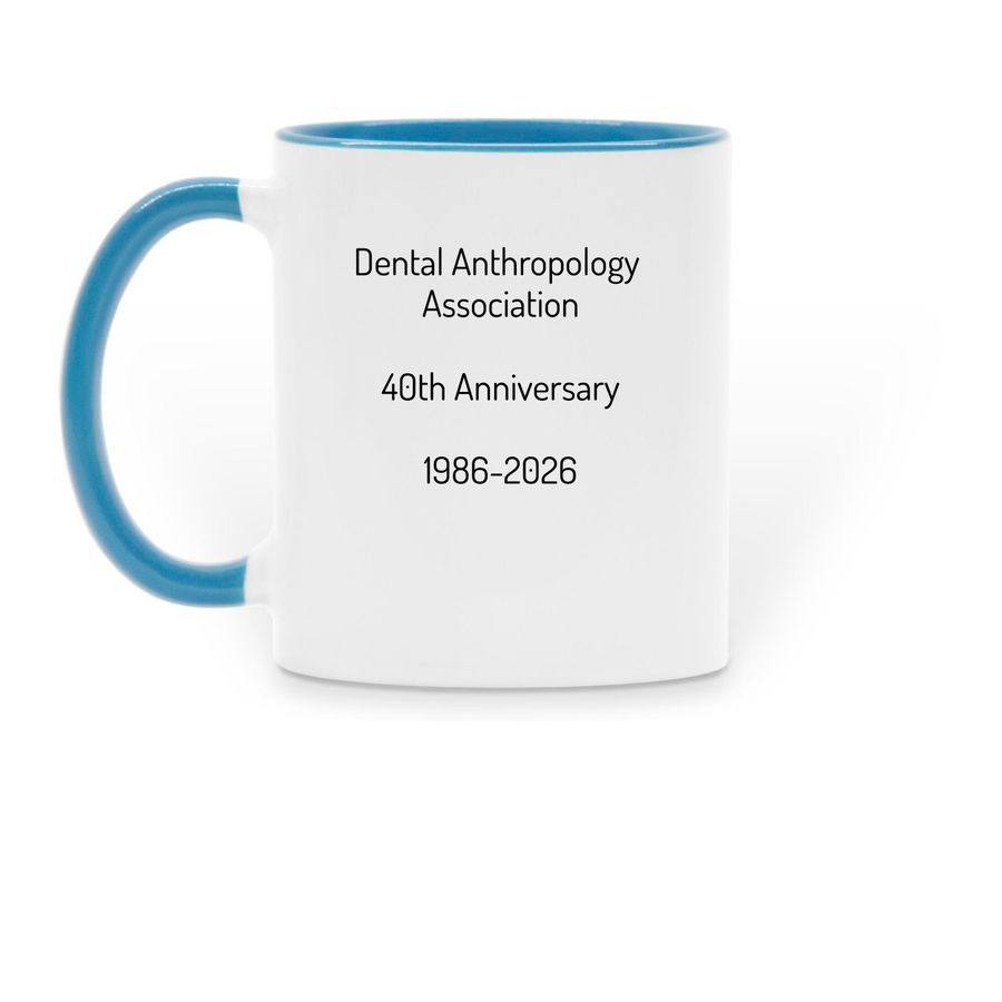 Dental Anthropology Association, a Light Blue Two-Tone Ceramic Mug (back-view)