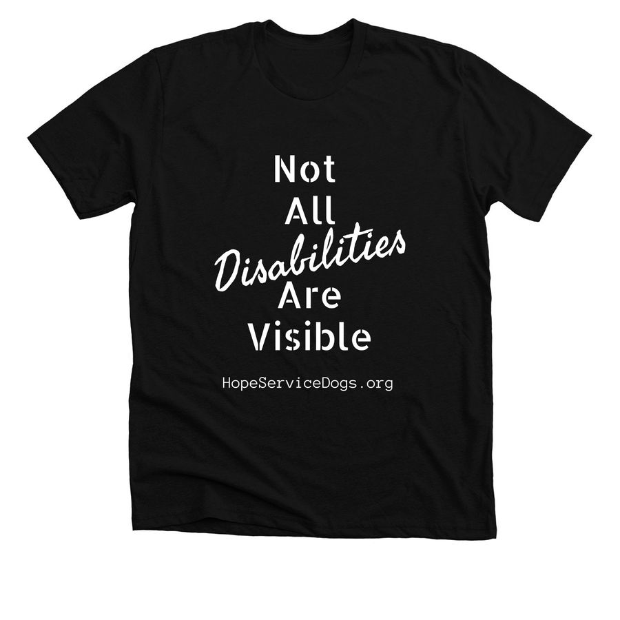 Not All DISABILITIES Are Visible, a Solid Black Blend Premium Unisex Tee