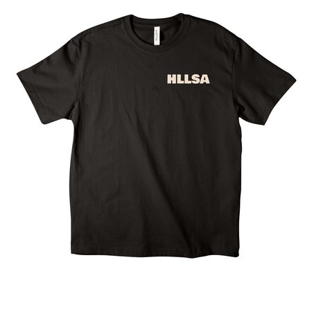 HLLSA "Concha" T-Shirt, a Black Unisex Heavyweight Tee (back-view)