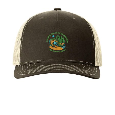 25th Anniversary Hat, a Chocolate Chip/ Birch Printed Five-Panel Trucker Cap