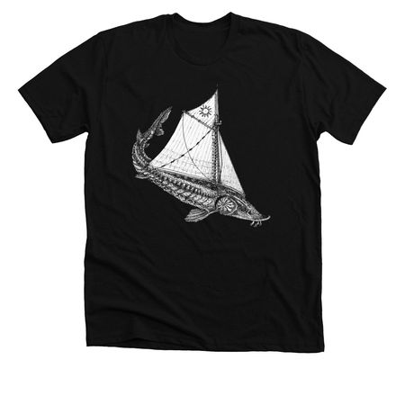 Sturgeon Sloop Shirts, a Solid Black Blend Premium Unisex Tee