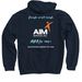 AIM for More, a Navy Pullover Hoodie (back-view)