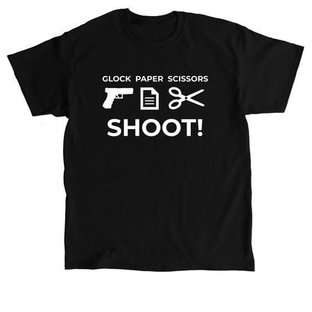 Glock Paper Scissors, a Black Classic Unisex Tee