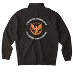 SOAR TOGETHER, a Black Midweight Quarter Zip Pullover (back-view)