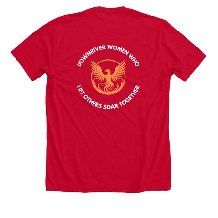 SOAR TOGETHER, a Solid Red Blend Premium Unisex Tee (back-view)
