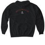Phlebotomy merch, a Black Gildan Softstyle Pullover Hoodie (back-view)