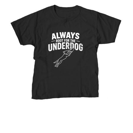 Root for the Underdogs!, a Black Youth Unisex Tee