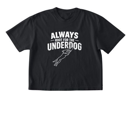 Root for the Underdogs!, a Black Comfort Colors Boxy Tee