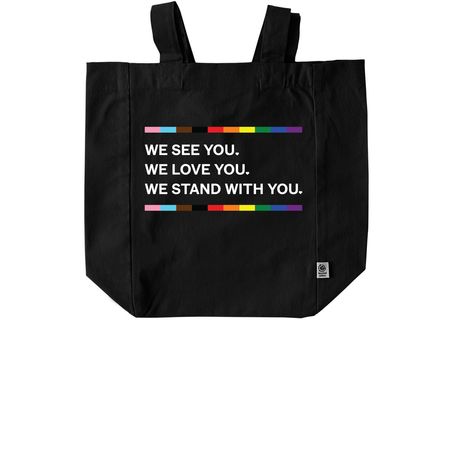 We Stand With You Tote Bag, a Black Recycled Cotton Tote Bag