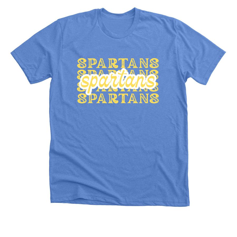 Spartans Tees and Sweatshirts, a Heather Columbia Blue Premium Unisex Tee