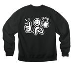 GONE-T, a Vintage Black Premium Heavyweight Crewneck Sweatshirt (back-view)