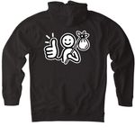 GONE-T, a Black Heavyweight Pullover Hoodie (back-view)