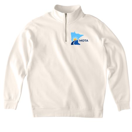 The New MOTA Collection, a Bone Midweight Quarter Zip Pullover