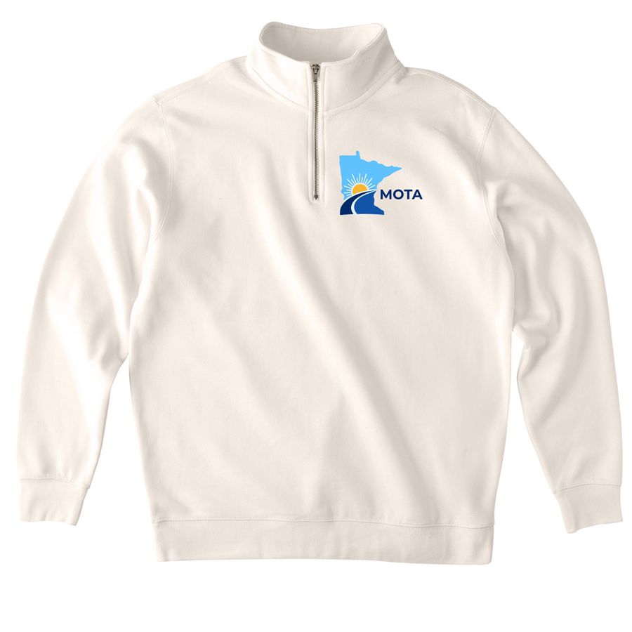 The New MOTA Collection, a Bone Midweight Quarter Zip Pullover