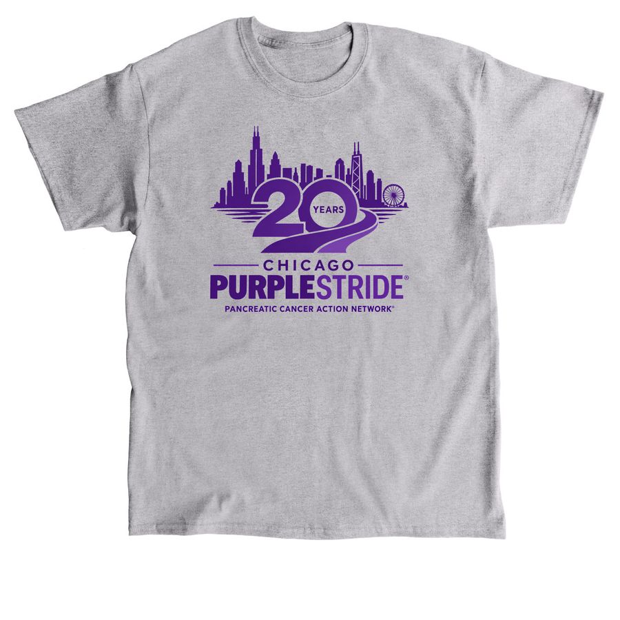 PurpleStride Chicago - 20th Anniversary!, a Sport Grey Classic Unisex Tee