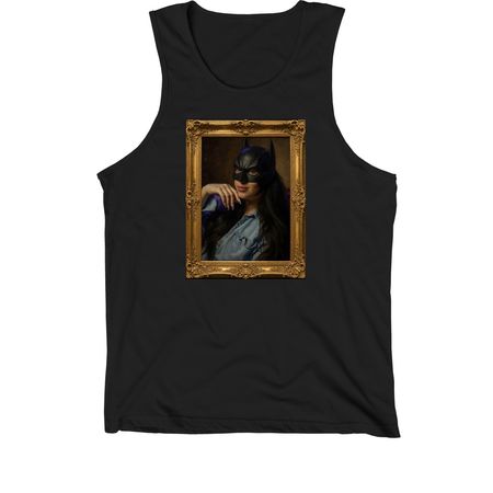 Bat Hal Tank Top, a Black Premium Cotton Tank