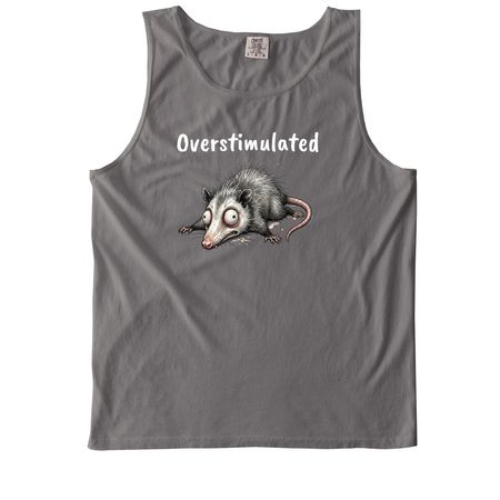 Overstimulated, a Grey Comfort Colors Tank Top