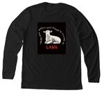 Fribble, a Solid Black Blend Premium Long Sleeve Tee (back-view)