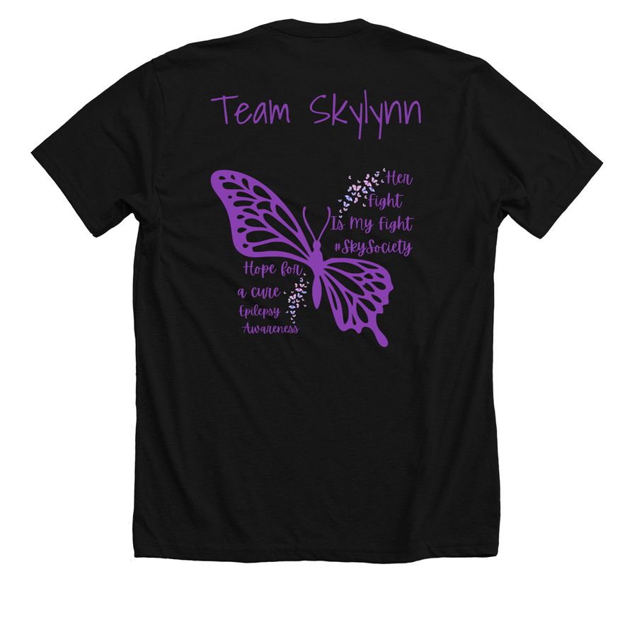 Team Skylynn | Epilepsy Awareness Shirts, a Solid Black Blend Premium Unisex Tee (back-view)