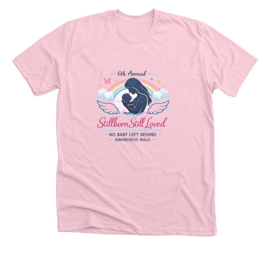 2026 No Baby Left Behind Awareness Walk Shirt, a Heather Pink Premium Unisex Tee