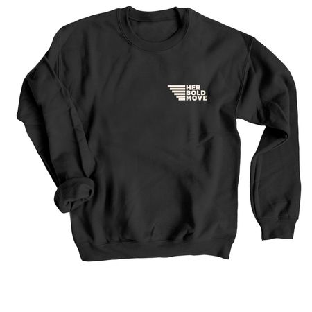 Her Bold Move - Logo, a Black Crewneck Sweatshirt