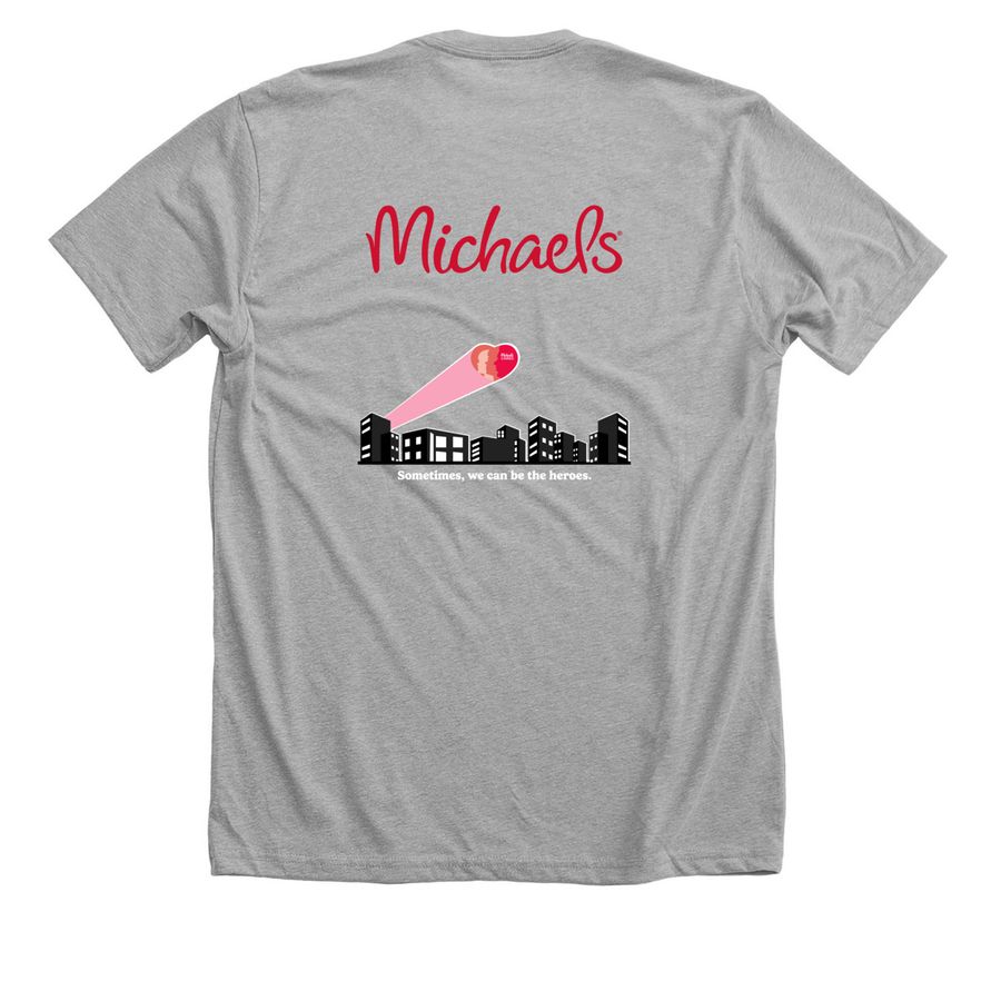 Michaels CARES T-Shirts, Sweaters, & Hoodies, a Athletic Heather Premium Unisex Tee (back-view)
