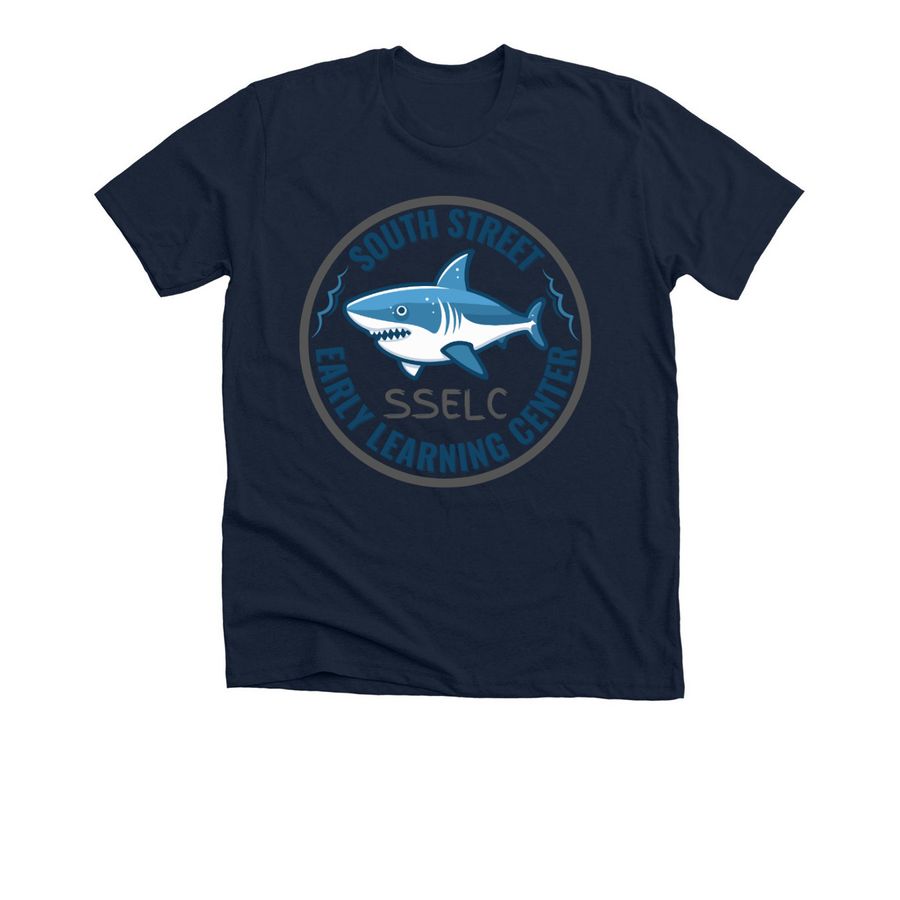 25-26 SSELC Shark Swag Option 1, a Solid Navy Blend Premium Unisex Tee