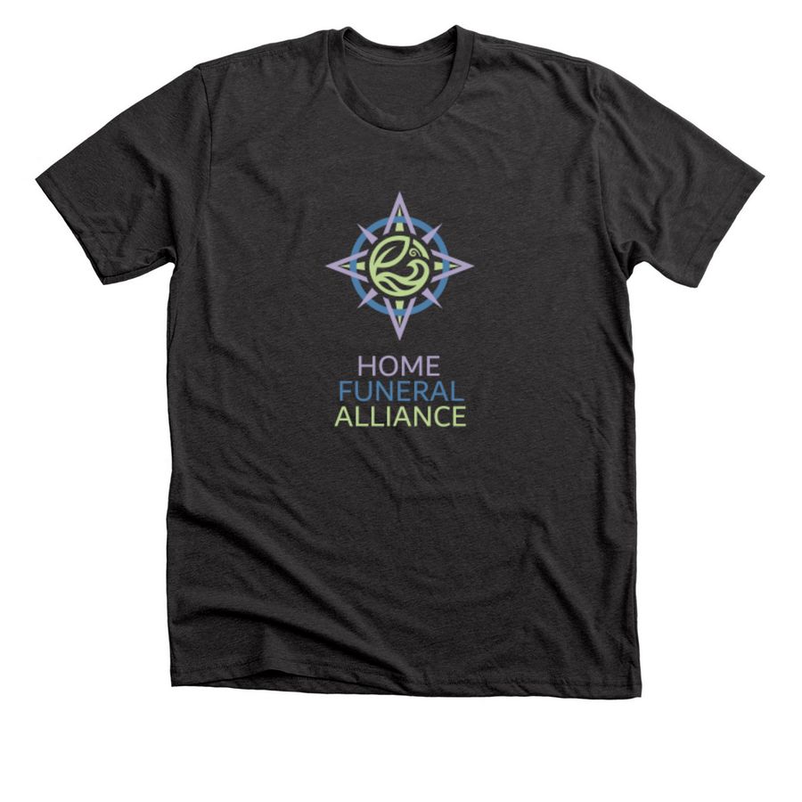 Home Funeral Alliance Shirt (light print), a Dark Grey Heather Premium Unisex Tee