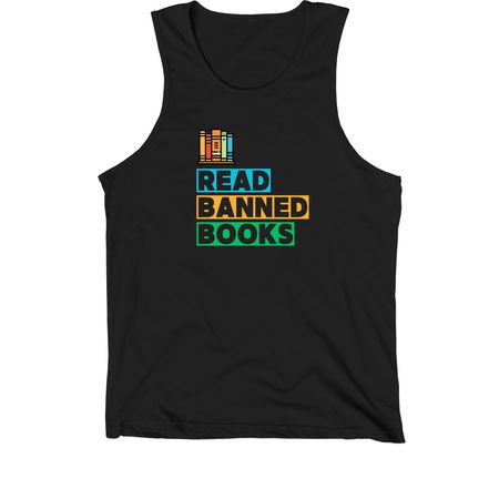 Read Banned Books, a Black Premium Cotton Tank