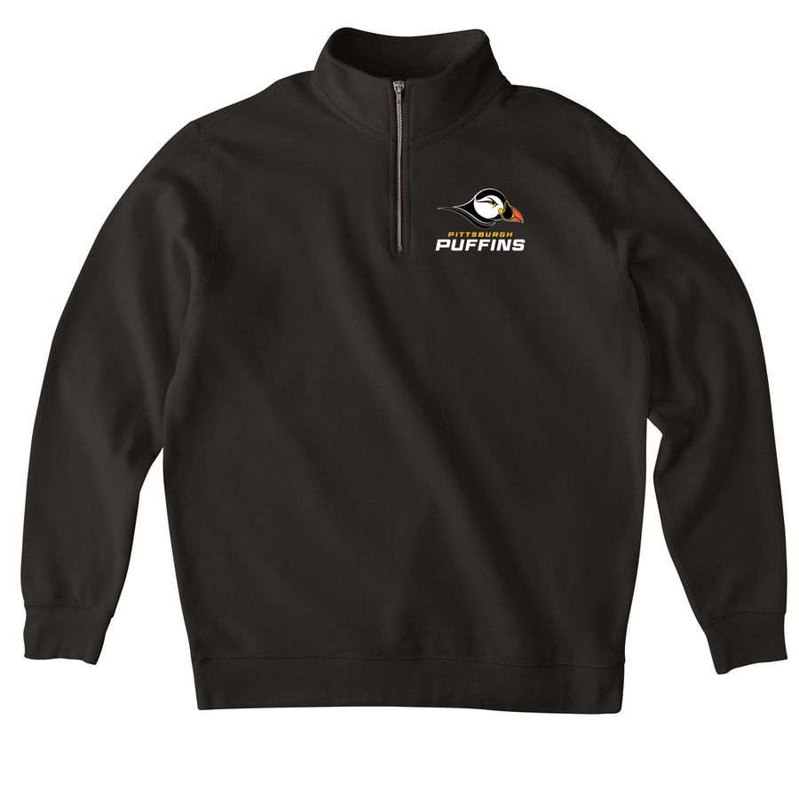 Pittsburgh Puffins&nbsp;Quarter Zip Pullover, a Black Midweight Quarter Zip Pullover
