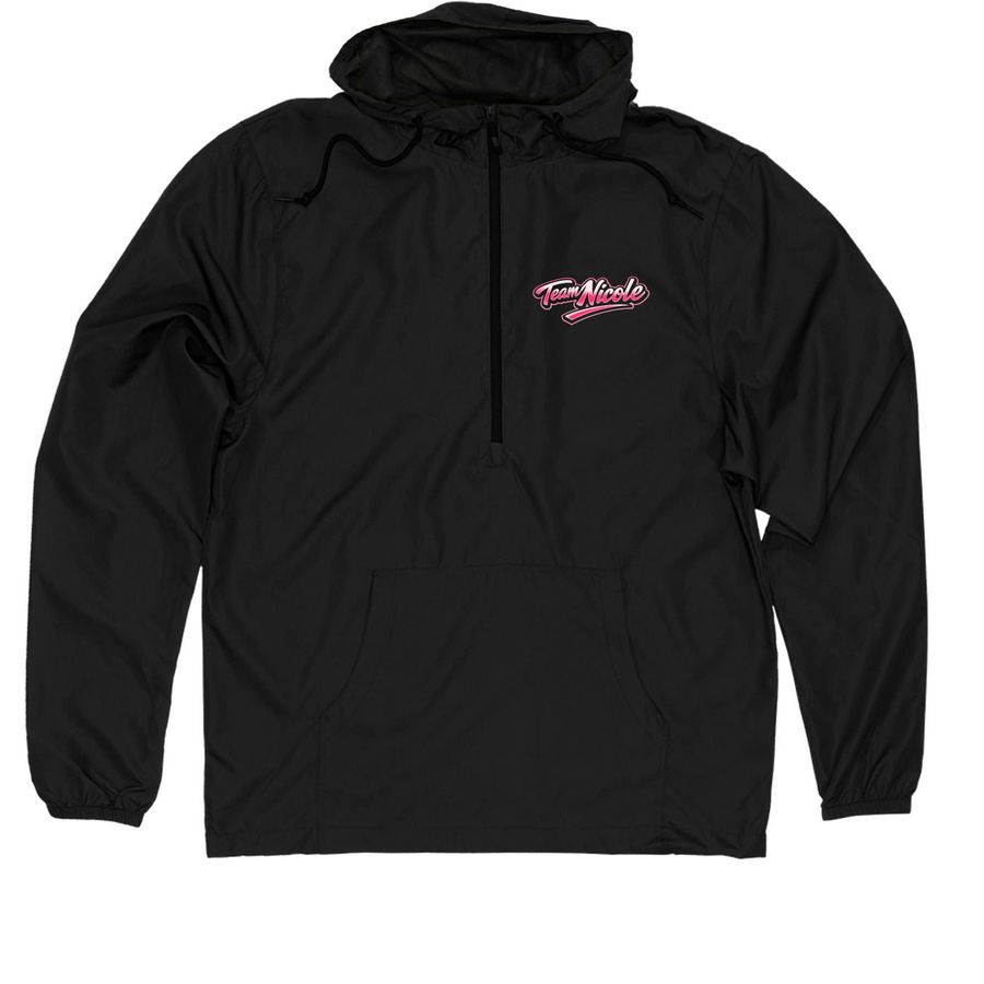 Team Nicole, a Black Quarter-Zip Windbreaker