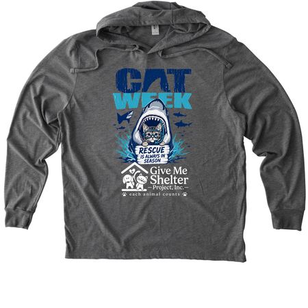 Shark Week with GMSP - 1, a Aluminum Grey Allmade Eco Triblend Hoodie Tee