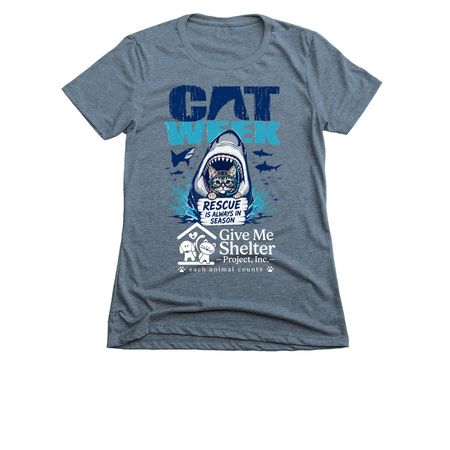 Shark Week with GMSP - 1, a Indigo Women's Slim Fit Tee