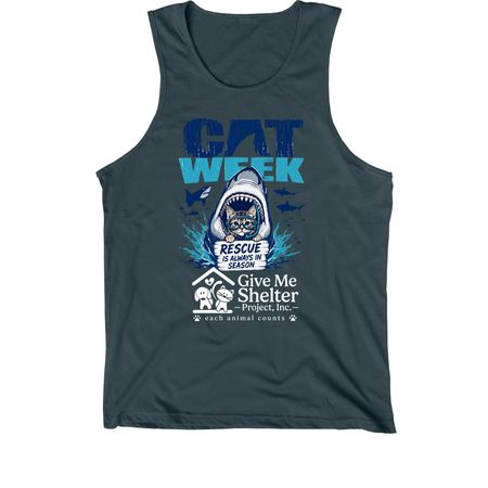 Shark Week with GMSP - 1, a Dark Grey Premium Cotton Tank