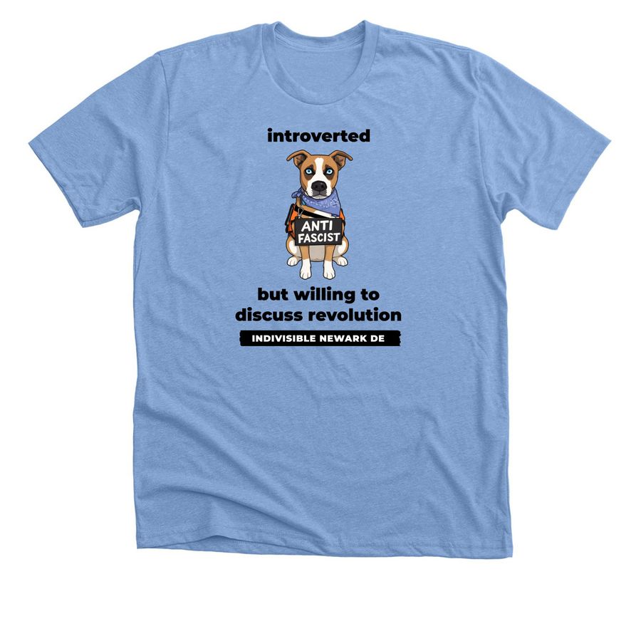 Meet Clifford! (light tees), a Heather Carolina Blue Premium Unisex Tee