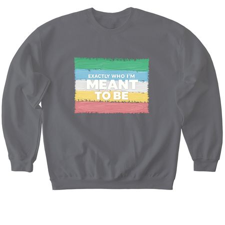 Exactly Who I'm Meant To Be, a Charcoal Softstyle Crewneck Sweatshirt