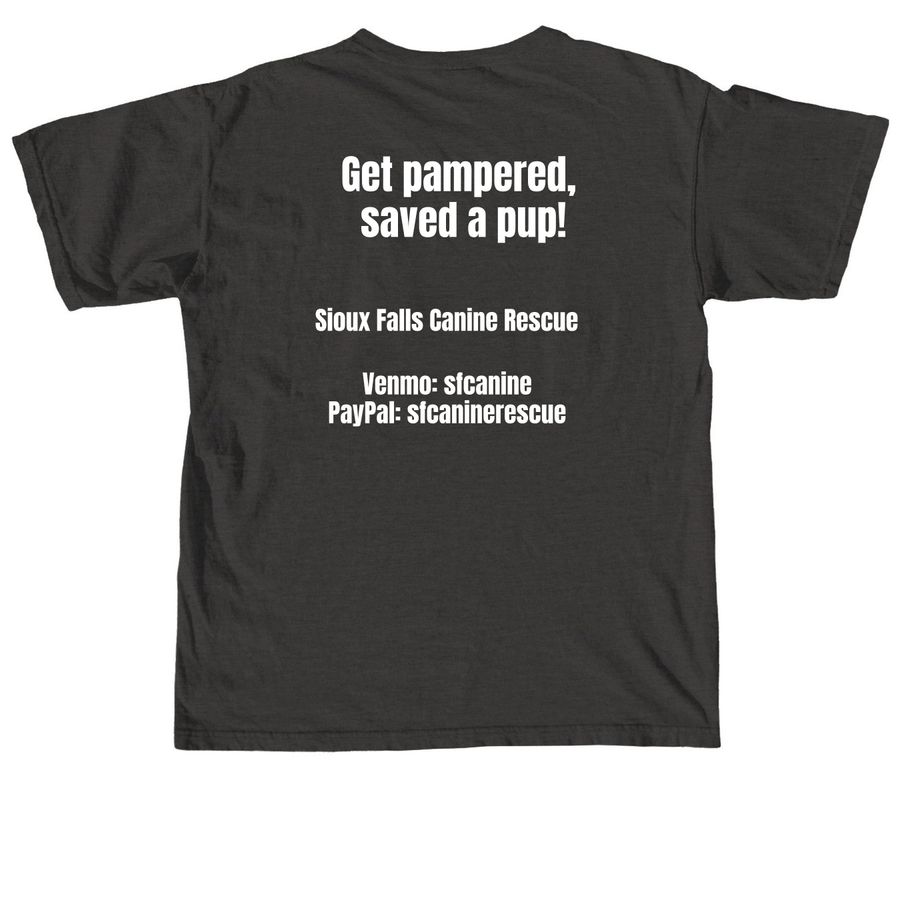 Salon MB save a pup, a Pepper Comfort Colors Unisex Tee (back-view)