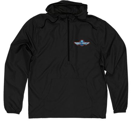 Miracle Breese, a Black Quarter-Zip Windbreaker