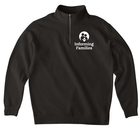 Informing Families Zip-Ups, a Black Midweight Quarter Zip Pullover