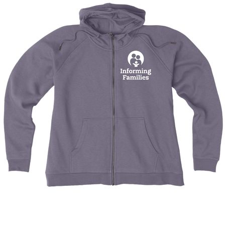 Informing Families Zip-Ups, a Cosmic Purple Allmade Women?s Organic CVC Zip-Up Hoodie