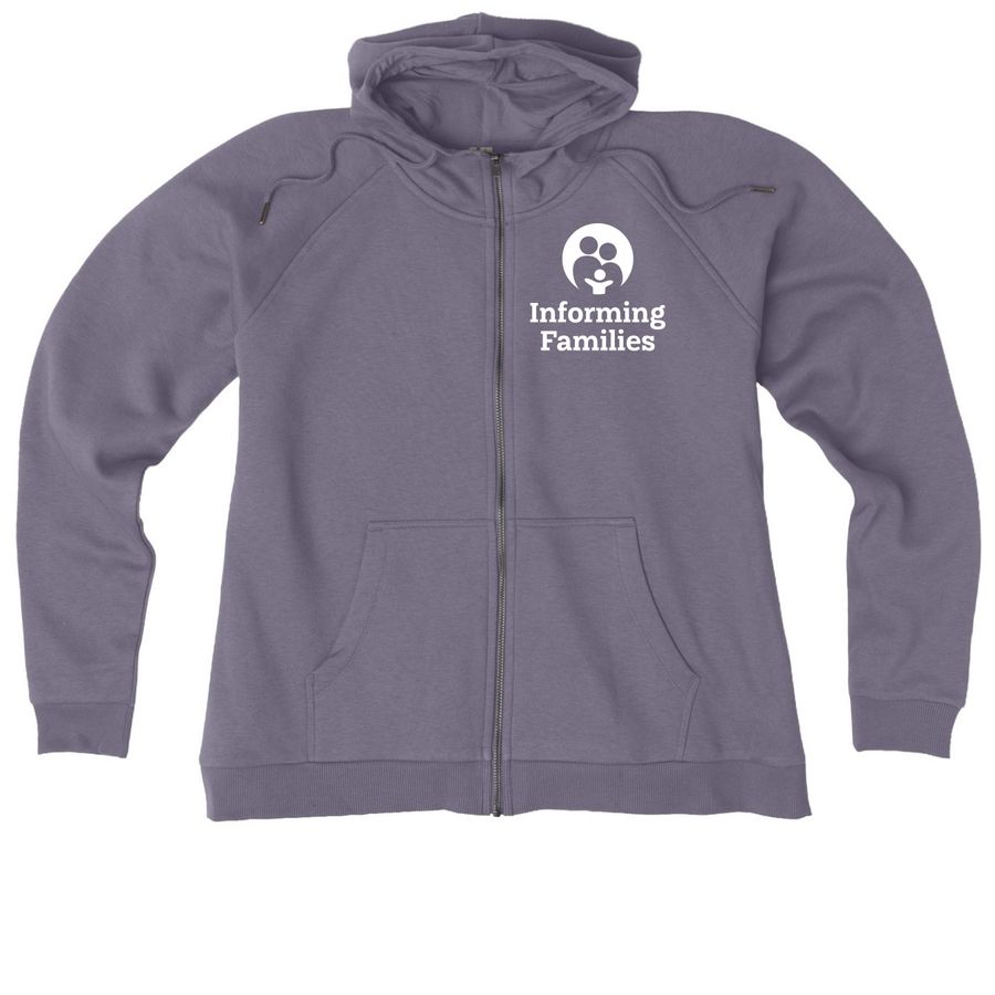 Informing Families Zip-Ups, a Cosmic Purple Allmade Women?s Organic CVC Zip-Up Hoodie