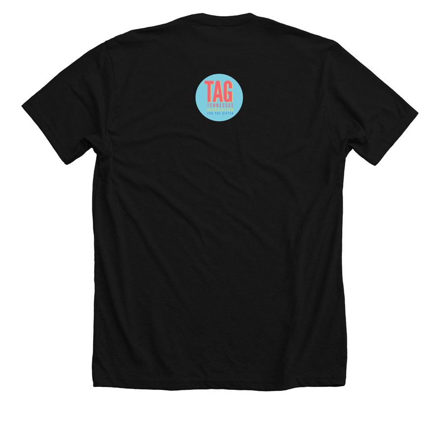 The Bright Bunch ? TAG Holiday Tee, a Solid Black Blend Premium Unisex Tee (back-view)